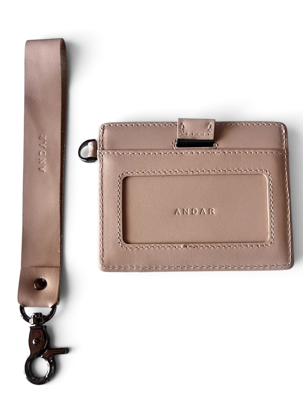 Andar The Denner Wristlet Leather Wallet Blush ID Card Pull RFID Unused Darylann